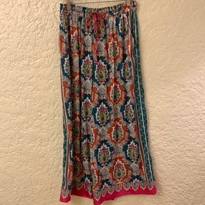 Anthropology satin like palazzo pants